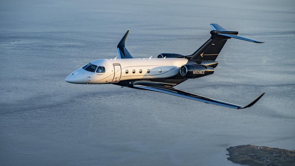 Embraer Praetor 500 executive jet in the air