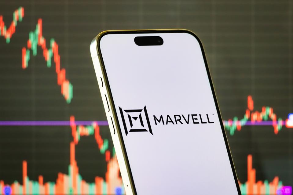 Marvell Technology logo displayed on smartphone screen