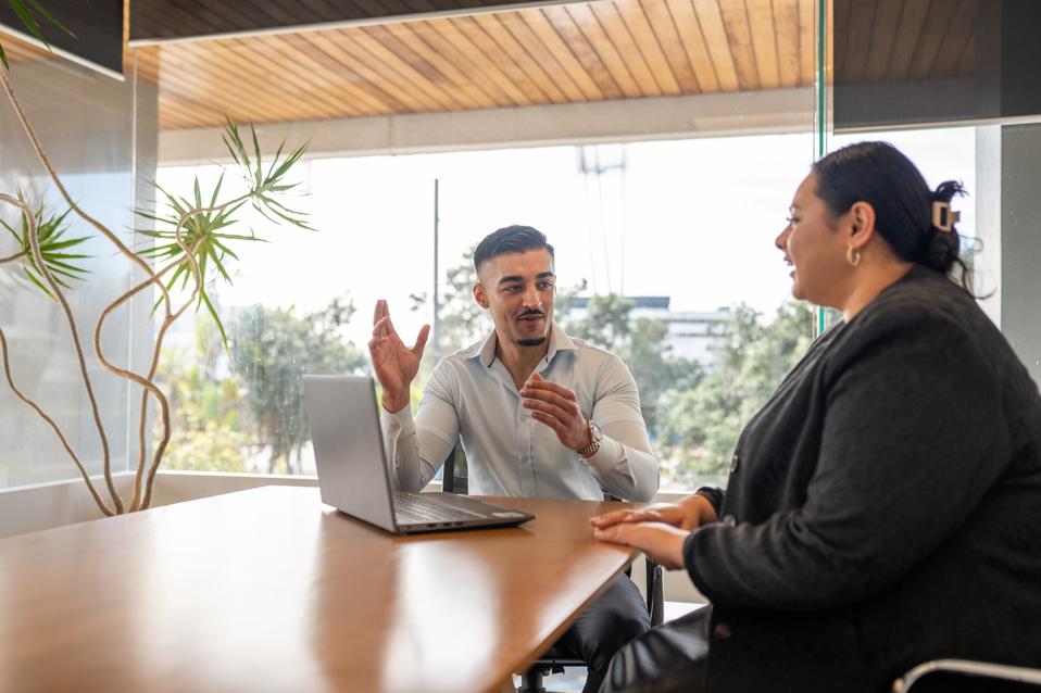 Young Banker Giving Female Client Financial Advice