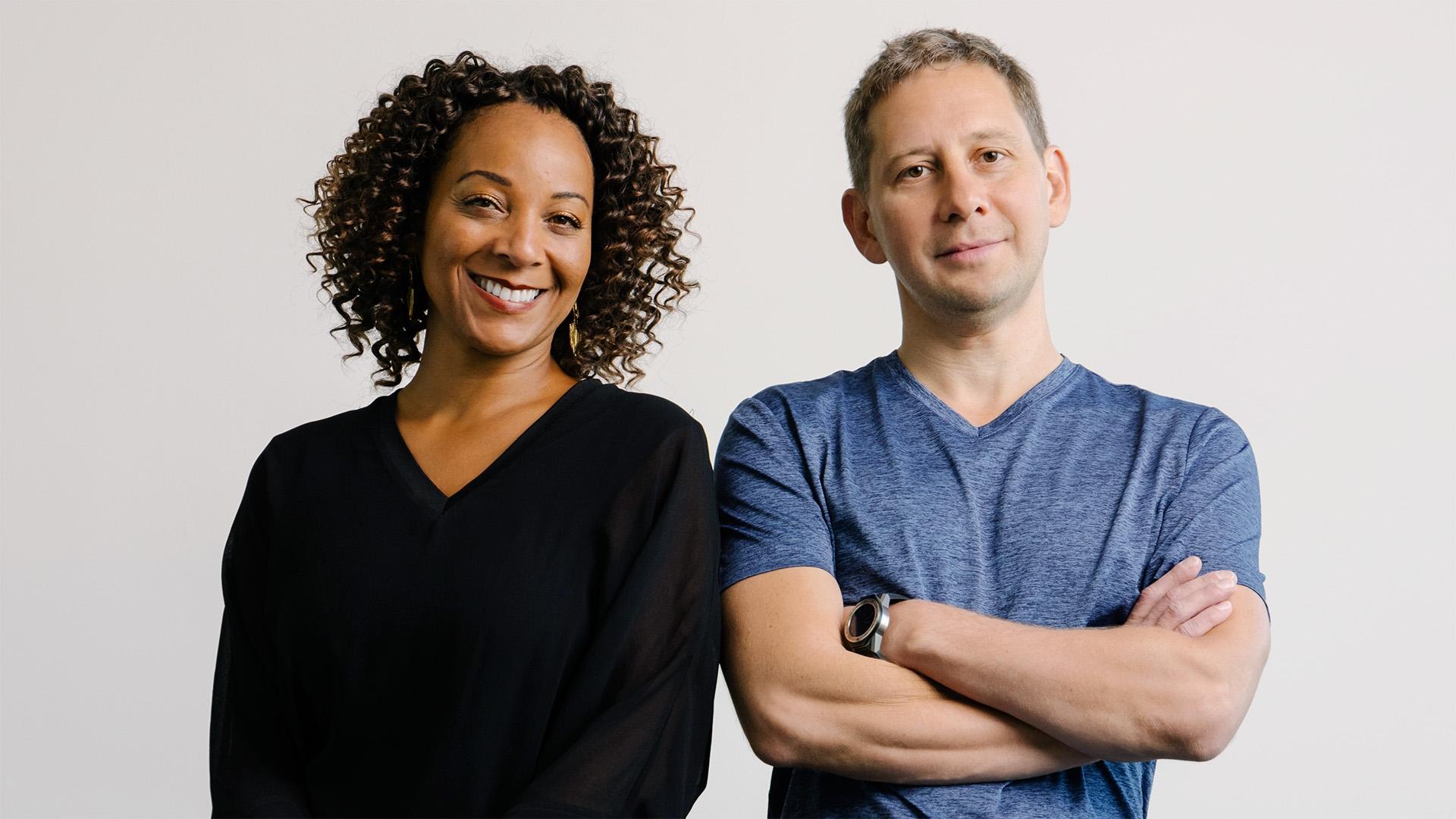 Photo portrait of Waymo co-CEOs Tekedra Mawakana and Dmitri Dolgov
