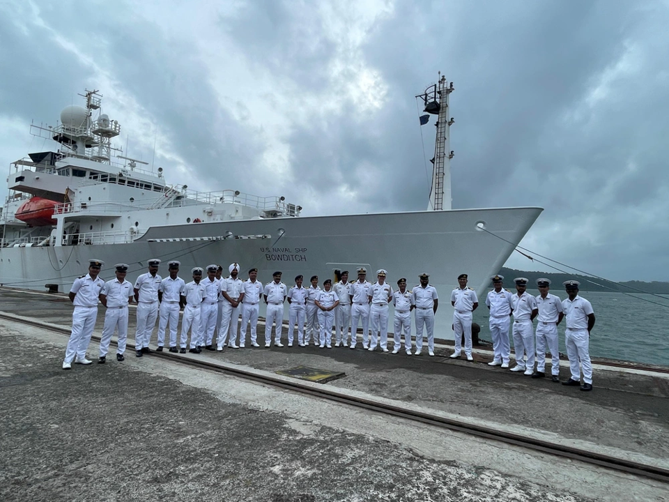 USNS Bowditch at the dock in India