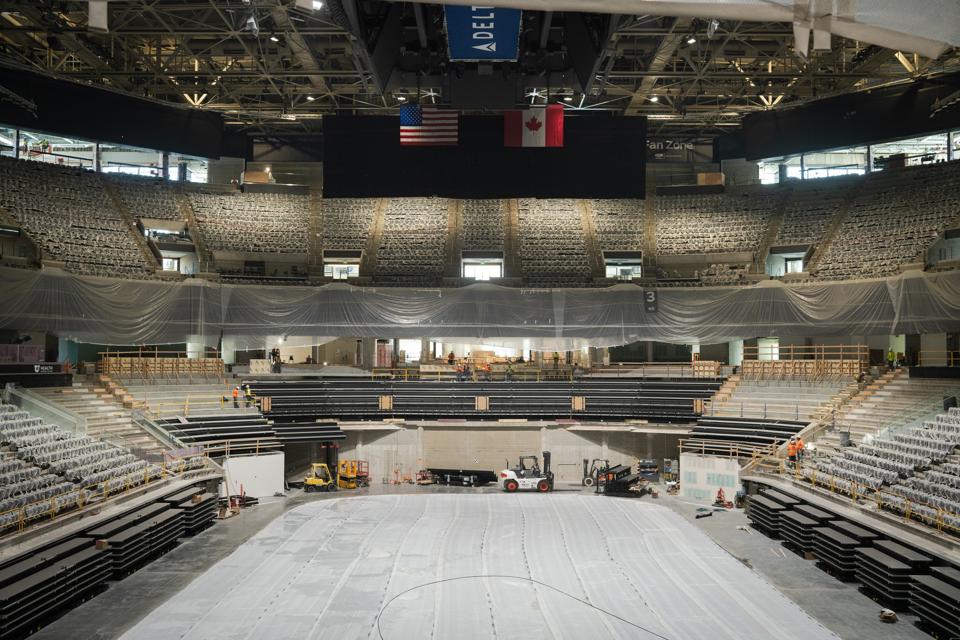 Delta Center riser system NBA NHL