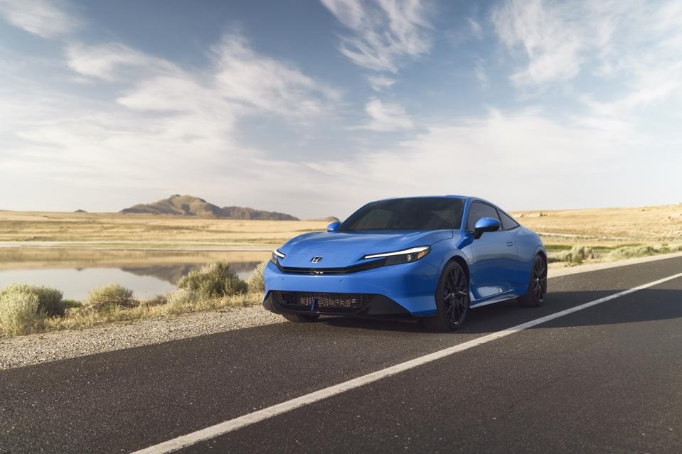 2026 Honda Prelude blue on a road 