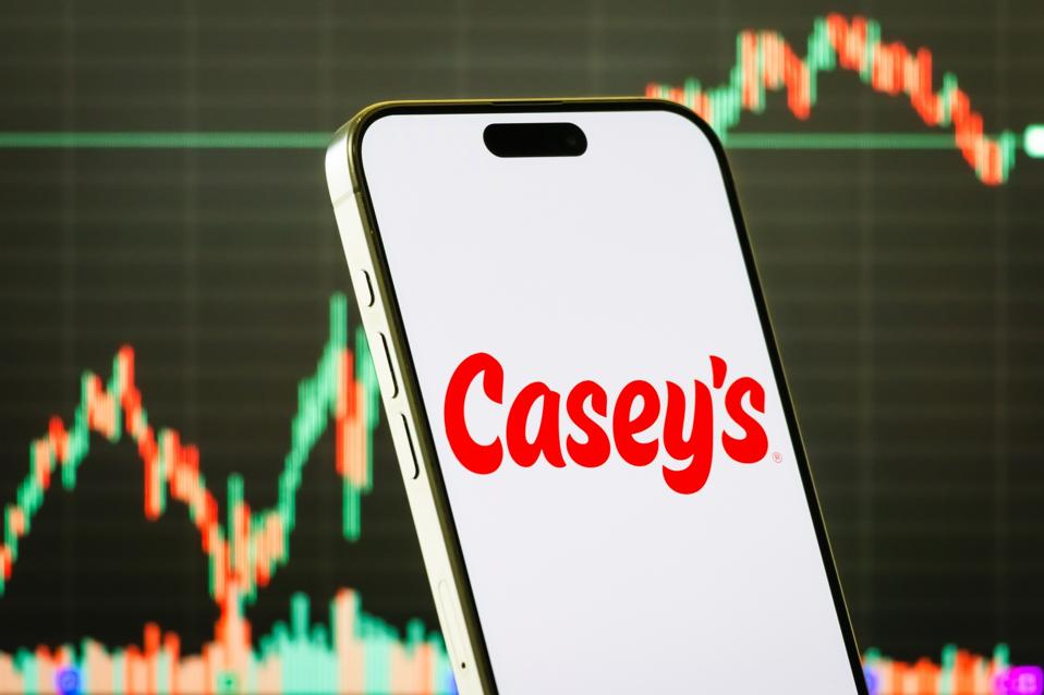Casey's logo displayed on smartphone screen
