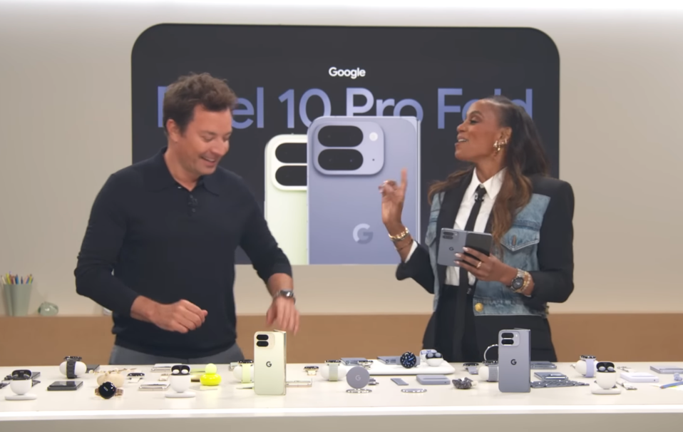 Google Pixel event - Jimmy Fallon and Adrienne Lofton