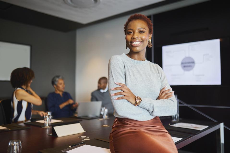 Confident Leader Presents Business Strategy