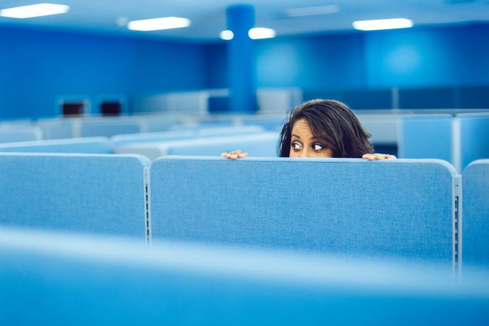 Office Worker Hiding