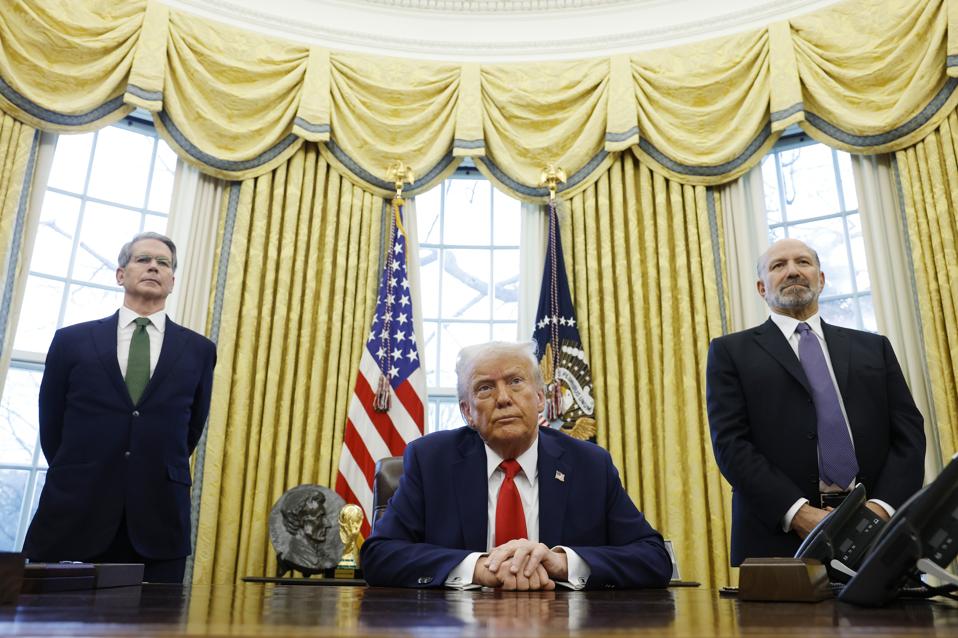Donald Trump with Scott Bessent and Howard Lutnick
