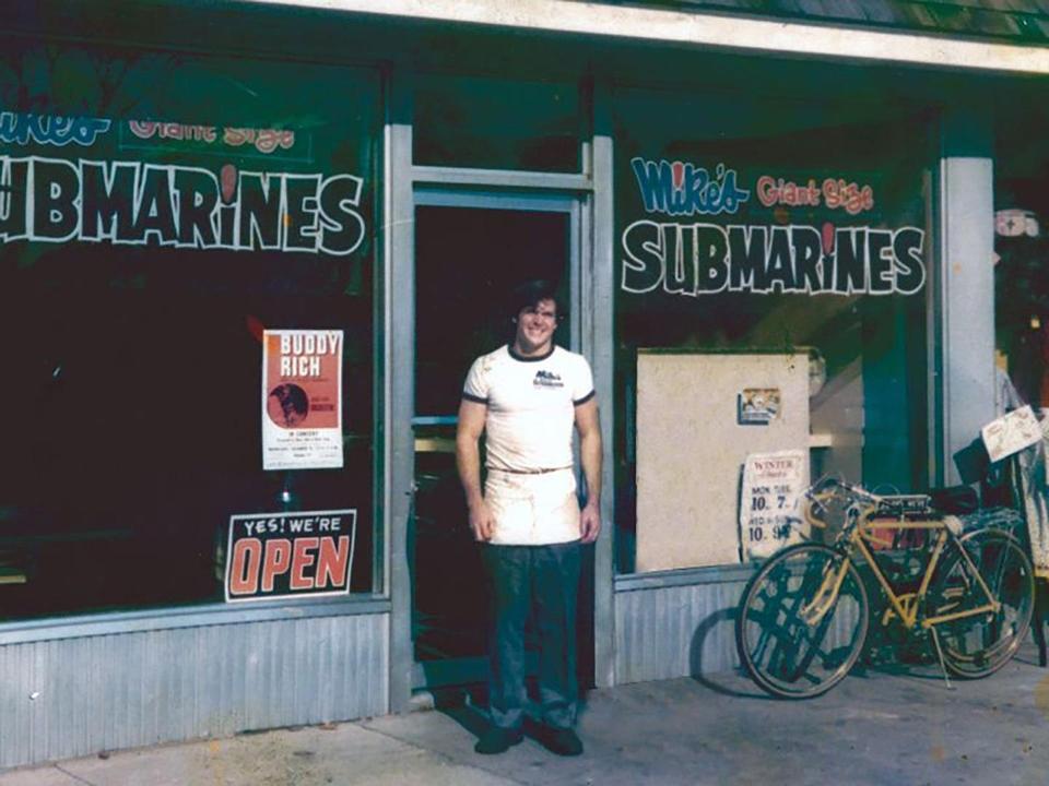 Peter Cancro outside Mike's sandwhich shop