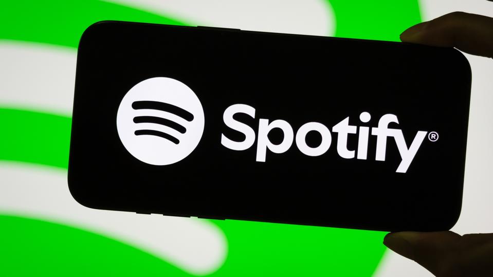 Spotify logo displayed on smartphone screen