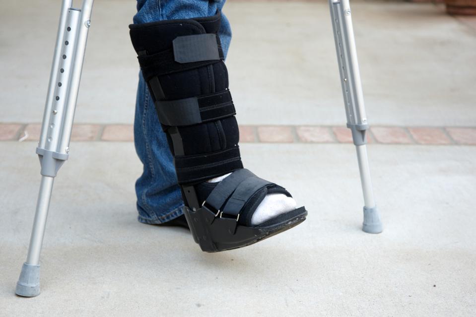 Person on crutches