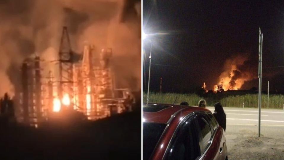 Fire Affici Refinery in Russia