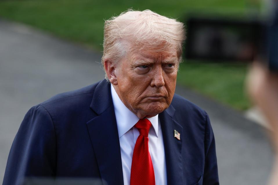 President Donald Trump departs for White House to New York