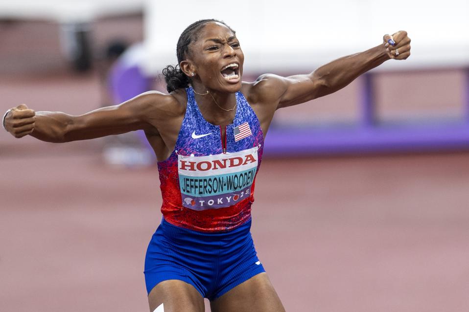 Champion USA代表　44 Melissa Jefferson-Wooden Becomes World Champion In The 100M
