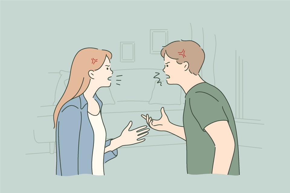 Couple, quarrel, confict, divorce, stress concept