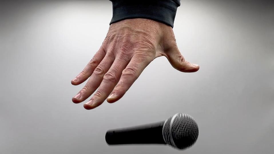 Drop the Mic on Sequence - Male Hand Black Mic