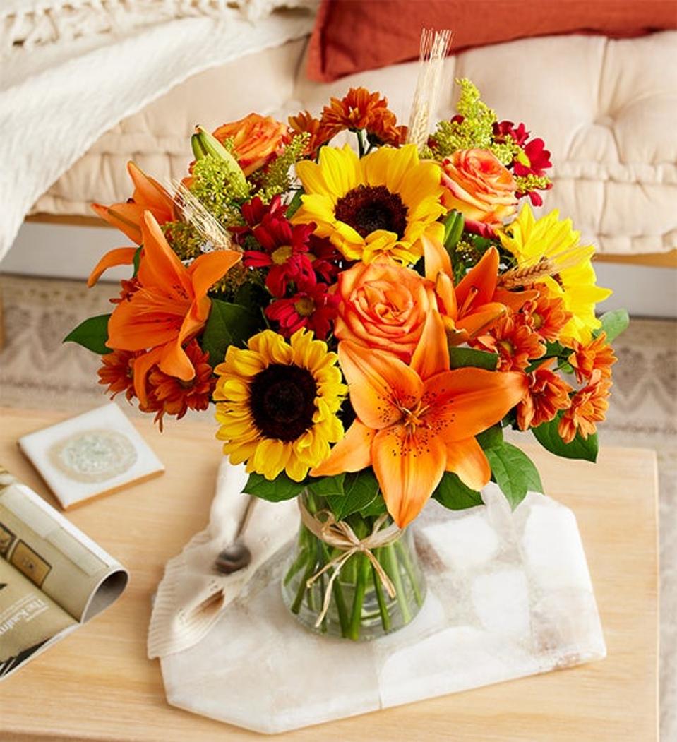 1-800-Flowers Fall Bouquet on a table
