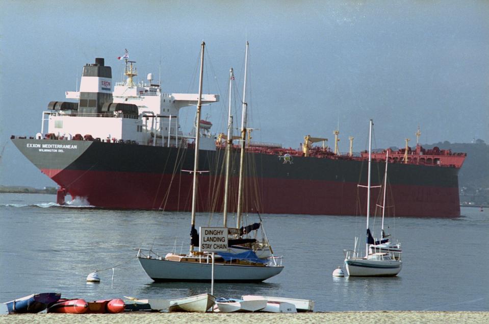Exxon Mediterranean in Harbor Alongside Boats