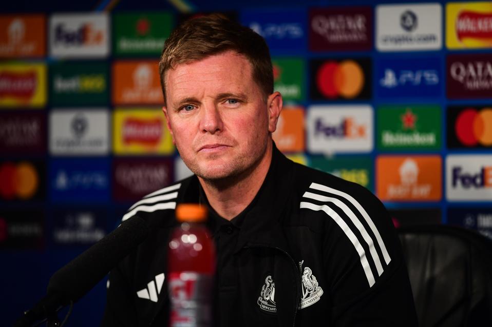 Newcastle United FC Training Session And Press Conference - UEFA Champions League 2025/26 League Phase MD1