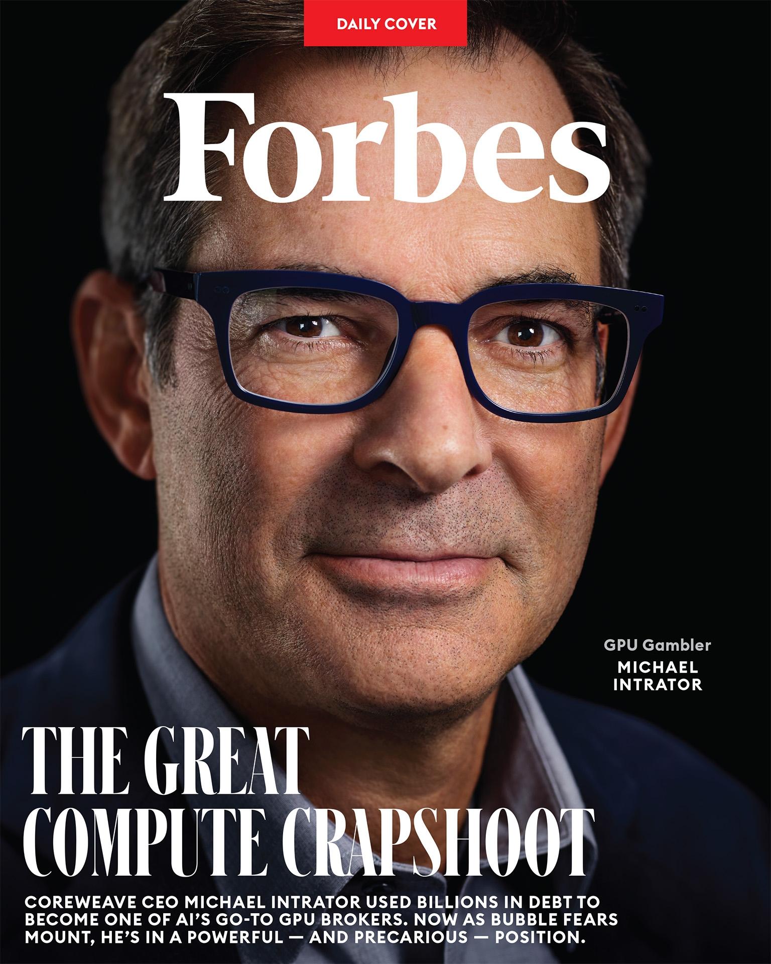 A mockup of Michael Intrator on the cover of Forbes