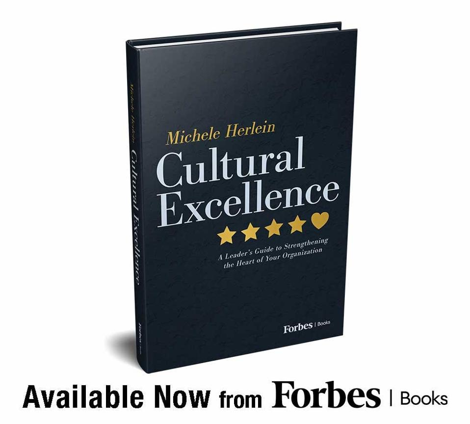 Cultural Excellence by Michele Herlein book cover; Book launch announcement.