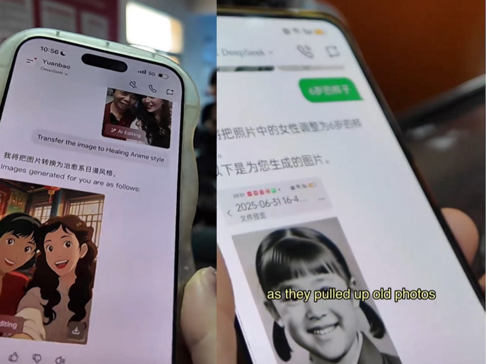 Elderly using AI Chatbot Yuanbao
