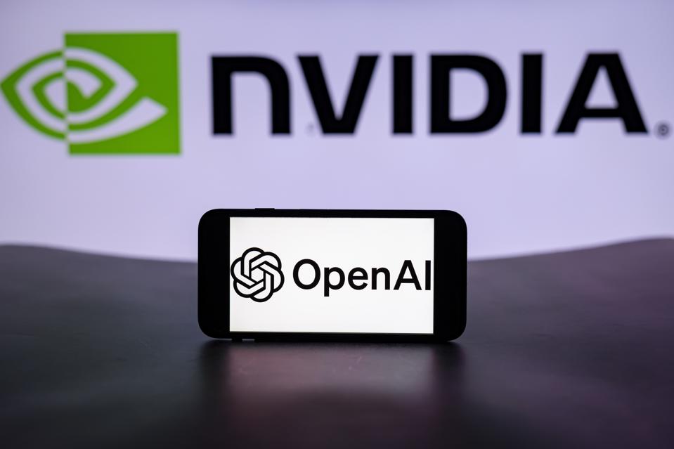In this photo illustration, the logo of OpenAI is seen...