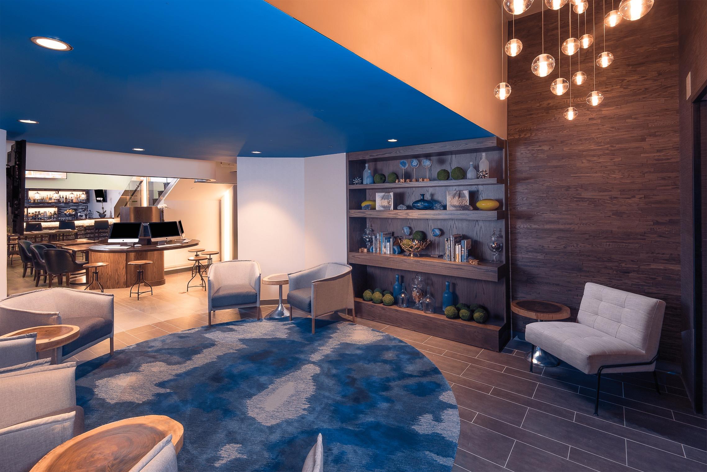 The lobby of the EVEN Hotel New York Times Square South.