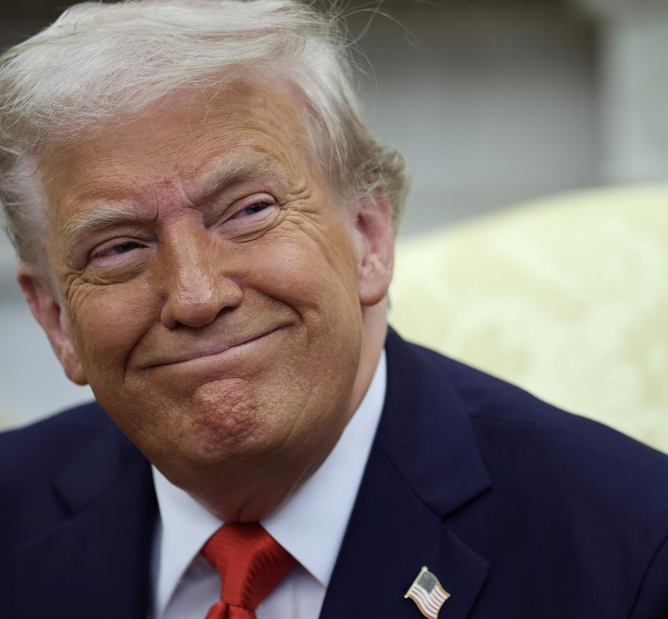 The impact of President Trump's trade war with the world is easy to illustrate — and might even put a smile on his face.