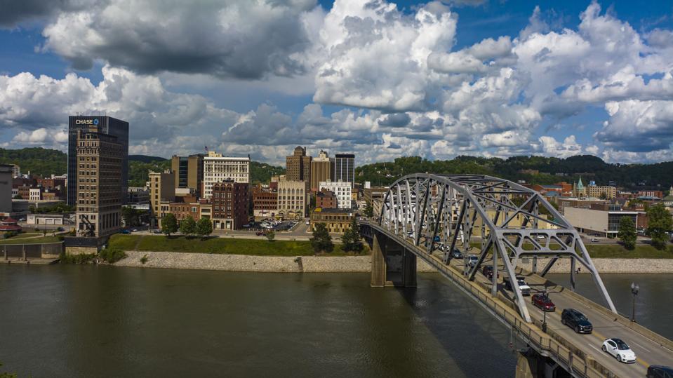 Aerial view of Charleston Skyline, West Virginia