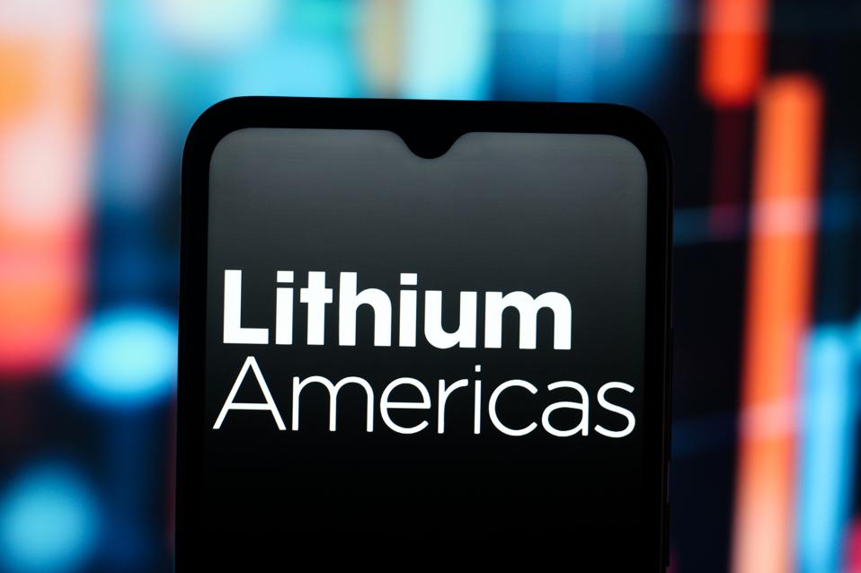 In this photo illustration, the Lithium Americas Corp. logo...