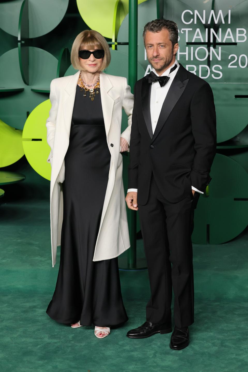 Anna Wintour and Francesco Carrozzini on the CNMI Sustainable Fashion Awards red carpet 2025 