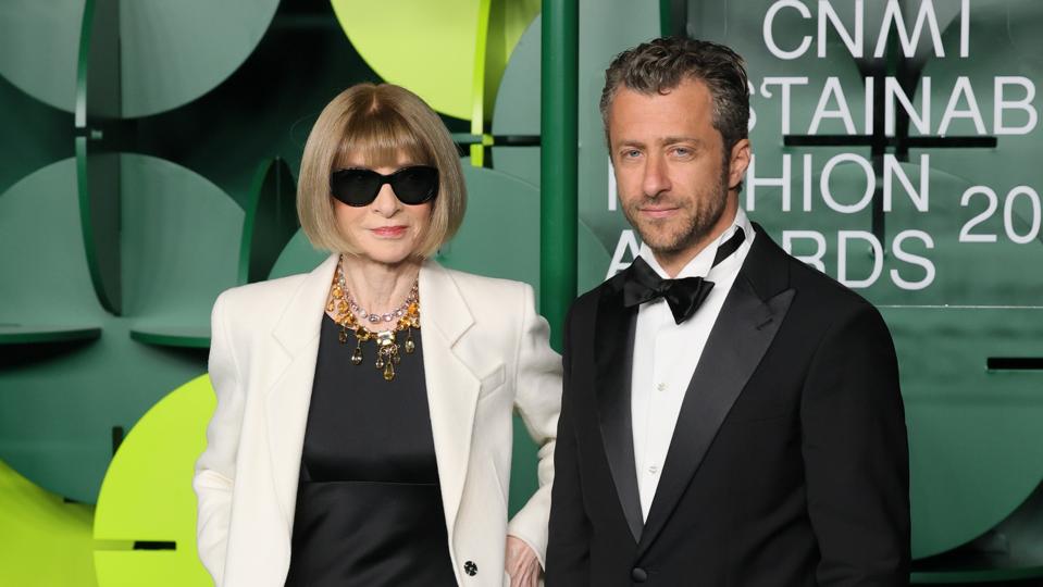 Anna Wintour and Francesco Carrozzini on the CNMI Sustainable Fashion Awards red carpet 2025