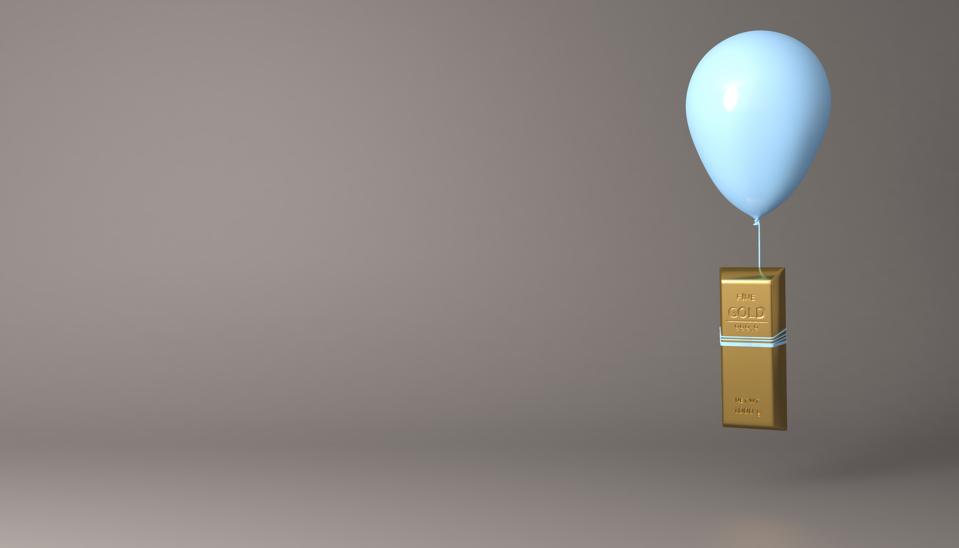 Gold bullion is flying