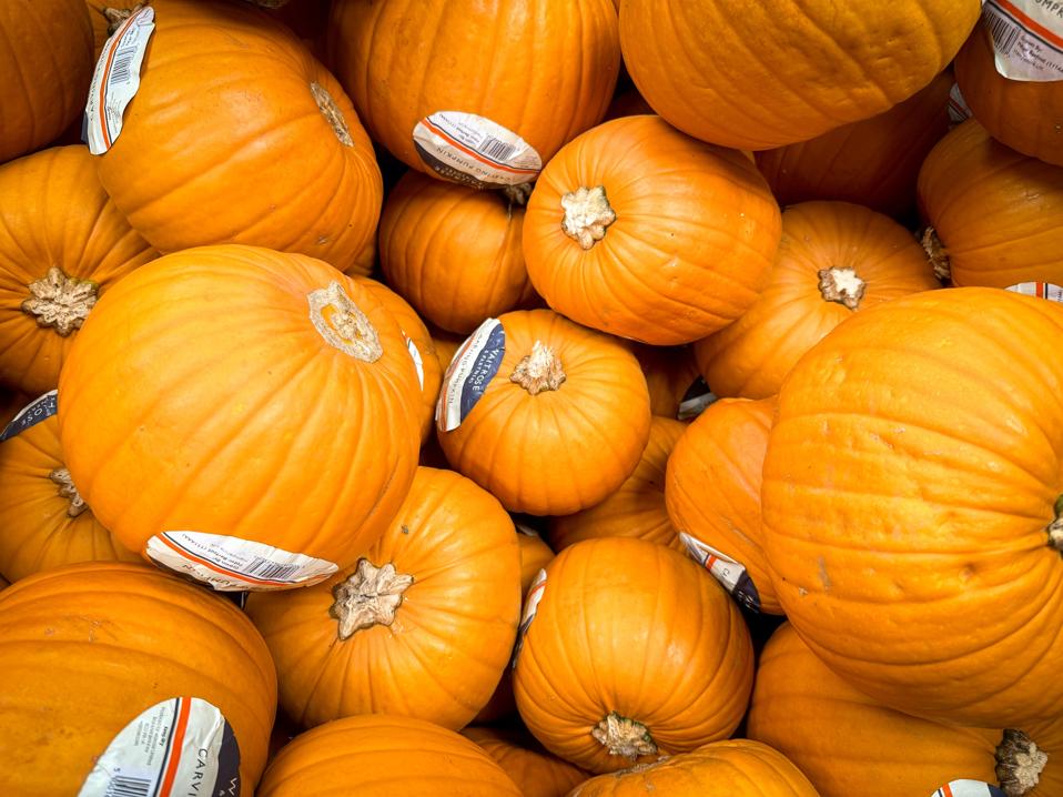 Pumpkins For Sale At A UK Supermarket Retailer