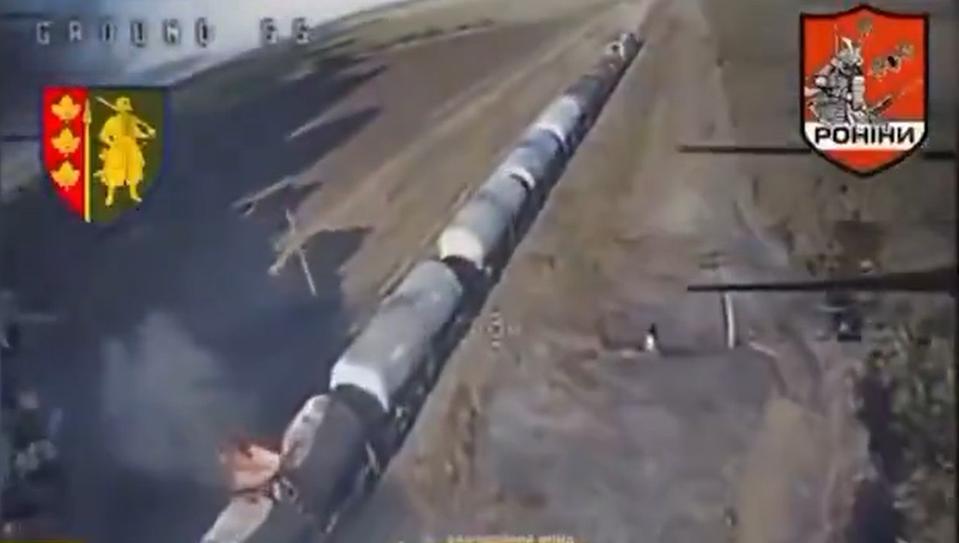 Ukrainian attack on Russian fuel train
