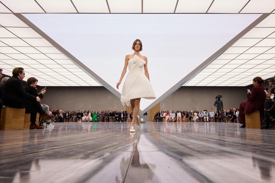 Jonathan Anderson Dior opening look at Paris Fashion Week.