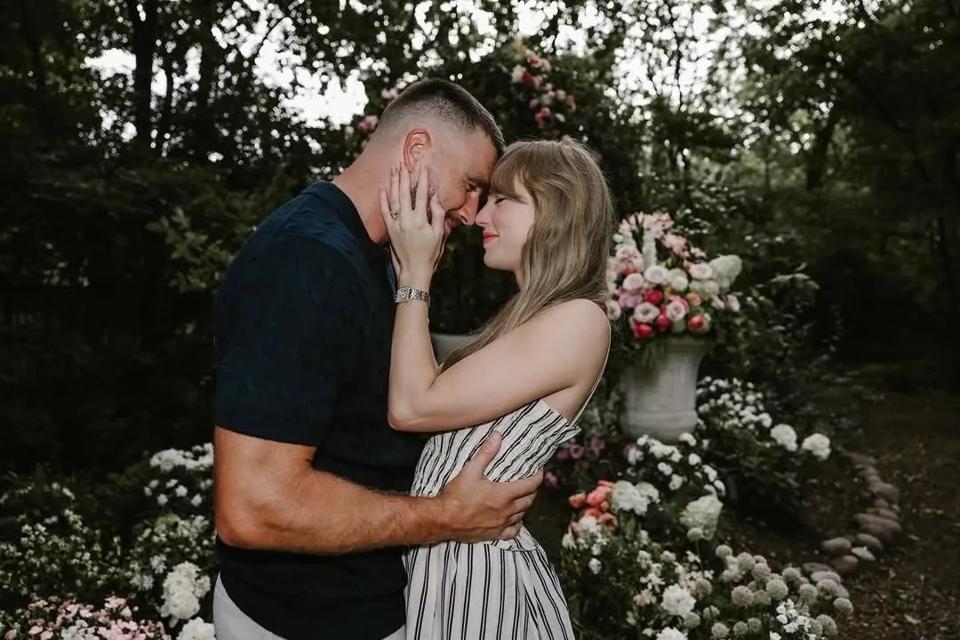 Taylor Swift and Travis Kelce Engagement Photos TAYLOR SWIFT:TRAVIS KELCE ON INSTAGRAM.
