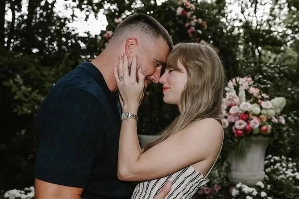 Taylor Swift and Travis Kelce Engagement Photos TAYLOR SWIFT:TRAVIS KELCE ON INSTAGRAM.