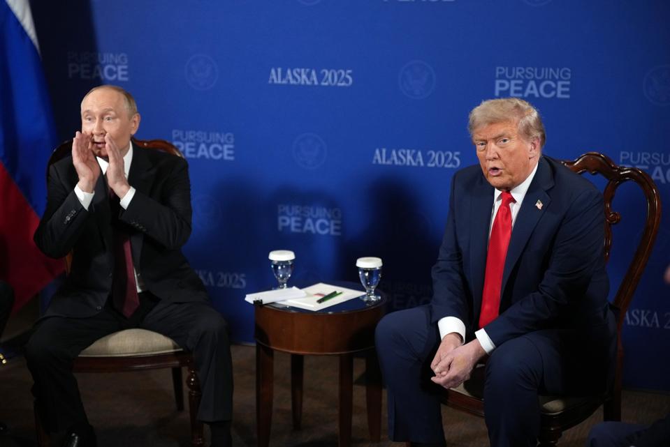 U.S. President Trump And Russian  President Putin Meet On War In Ukraine At U.S. Air Base In Alaska