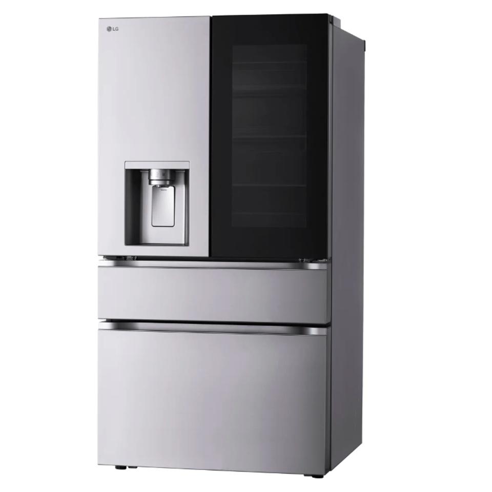 LG Smart InstaView refrigerator on white background