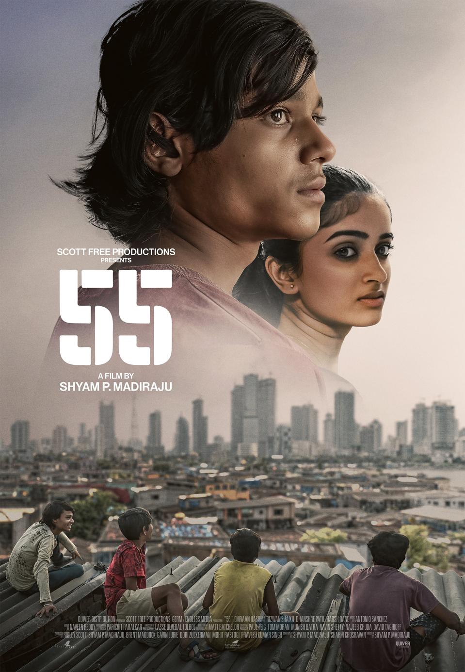 A poster of Shyam P Madiraju's Hindi film 55 which focuses on the survival instincts of a pickpocket in the Indian city of Mumbai.