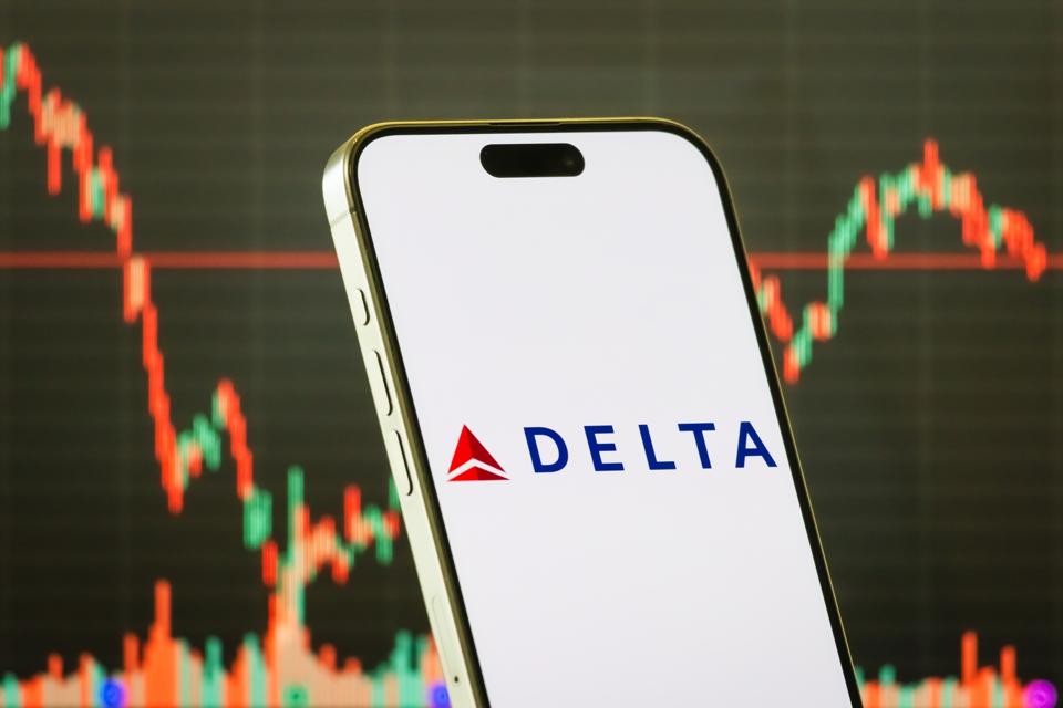 Delta Air Lines Logo Displayed on Smartphone Screen