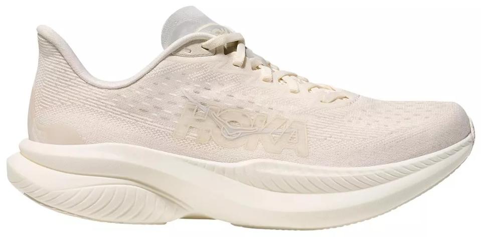 Hoka Mach 6 Running Shoe in Ivory/Glacier Grey