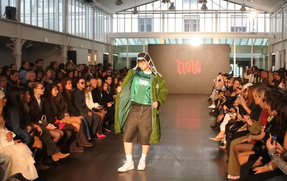 male model in green coat