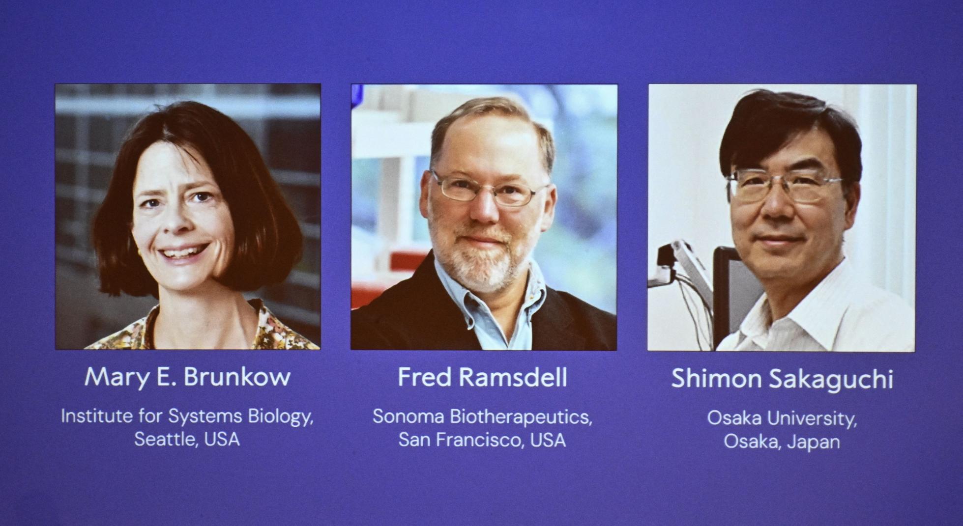 Nobel Prize winners Mary Brunkow, Fred Ramsdell and Shimon Sakaguchi