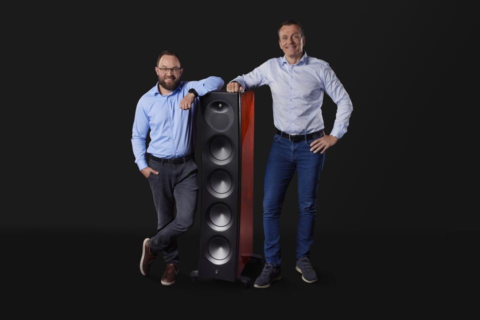 Jan Ove Lassesen and Thomas Gunvaldsen with 1528 Tower 8 speakers