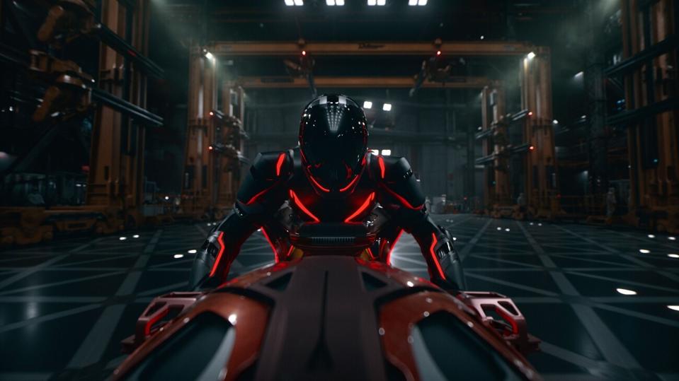 Jared Leto as Ares in Disney's Live Action TRON- ARES. Photo by Leah Gallo. © 2025 Disney Enterprises, Inc. All Rights Reserved. 