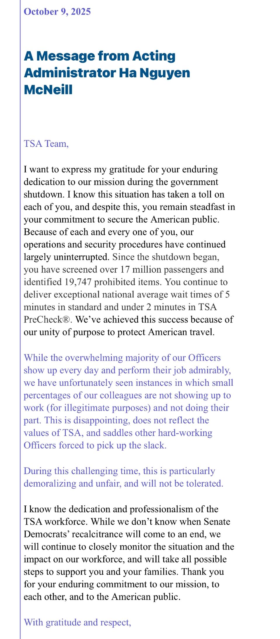 TSA shutdown threats