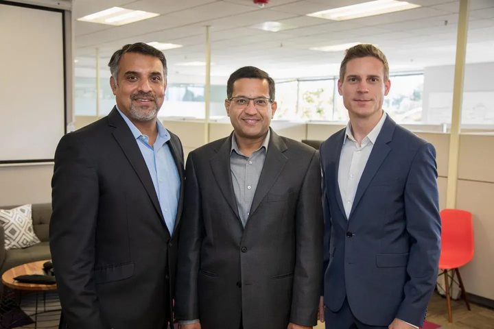 From left to right: Astera Labs cofounders Sanjay Gajendra, Jitendra Mohan and Casey Morrison. 